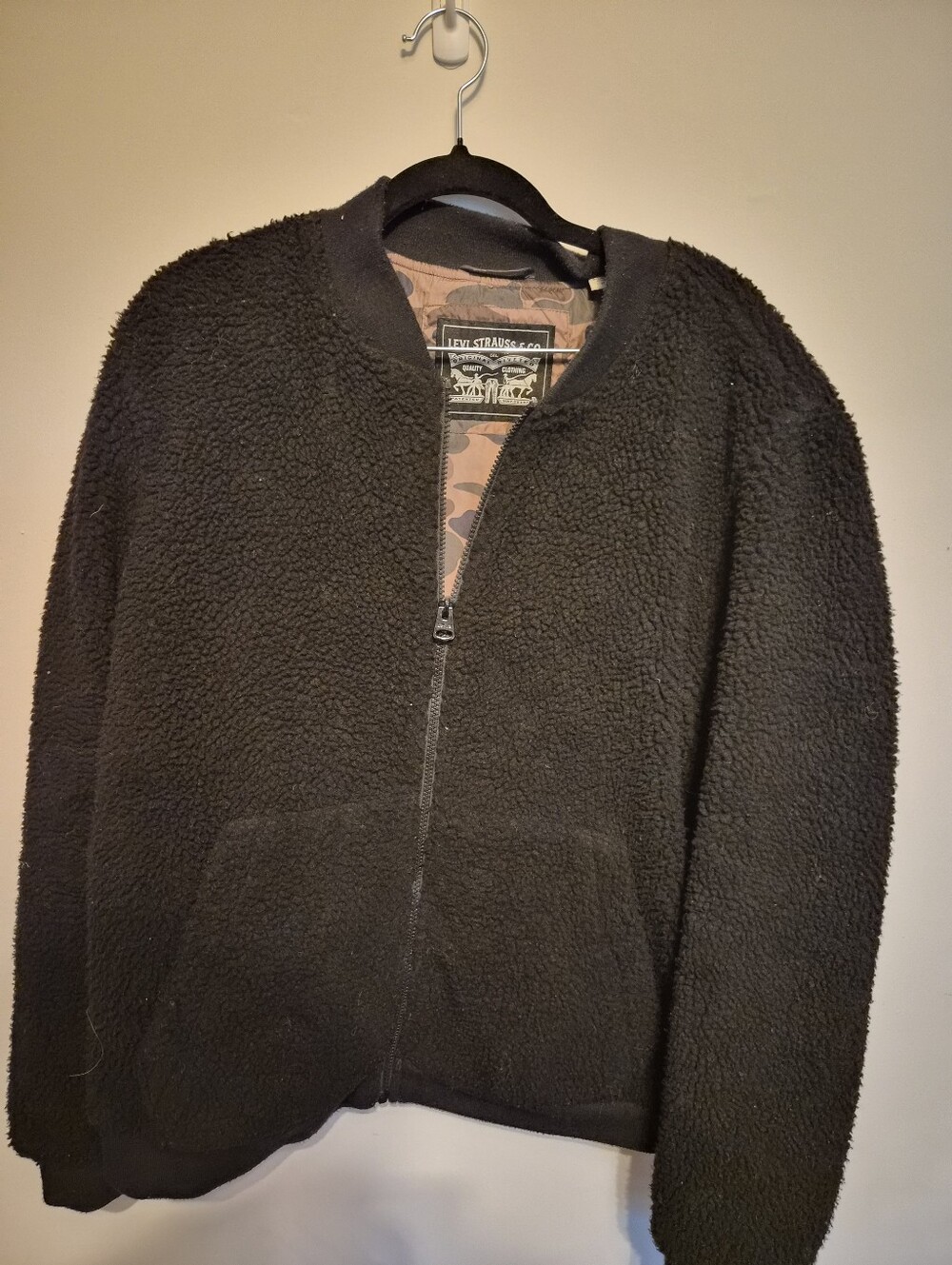 Levi's Black Zip-Up Sherpa Jacket